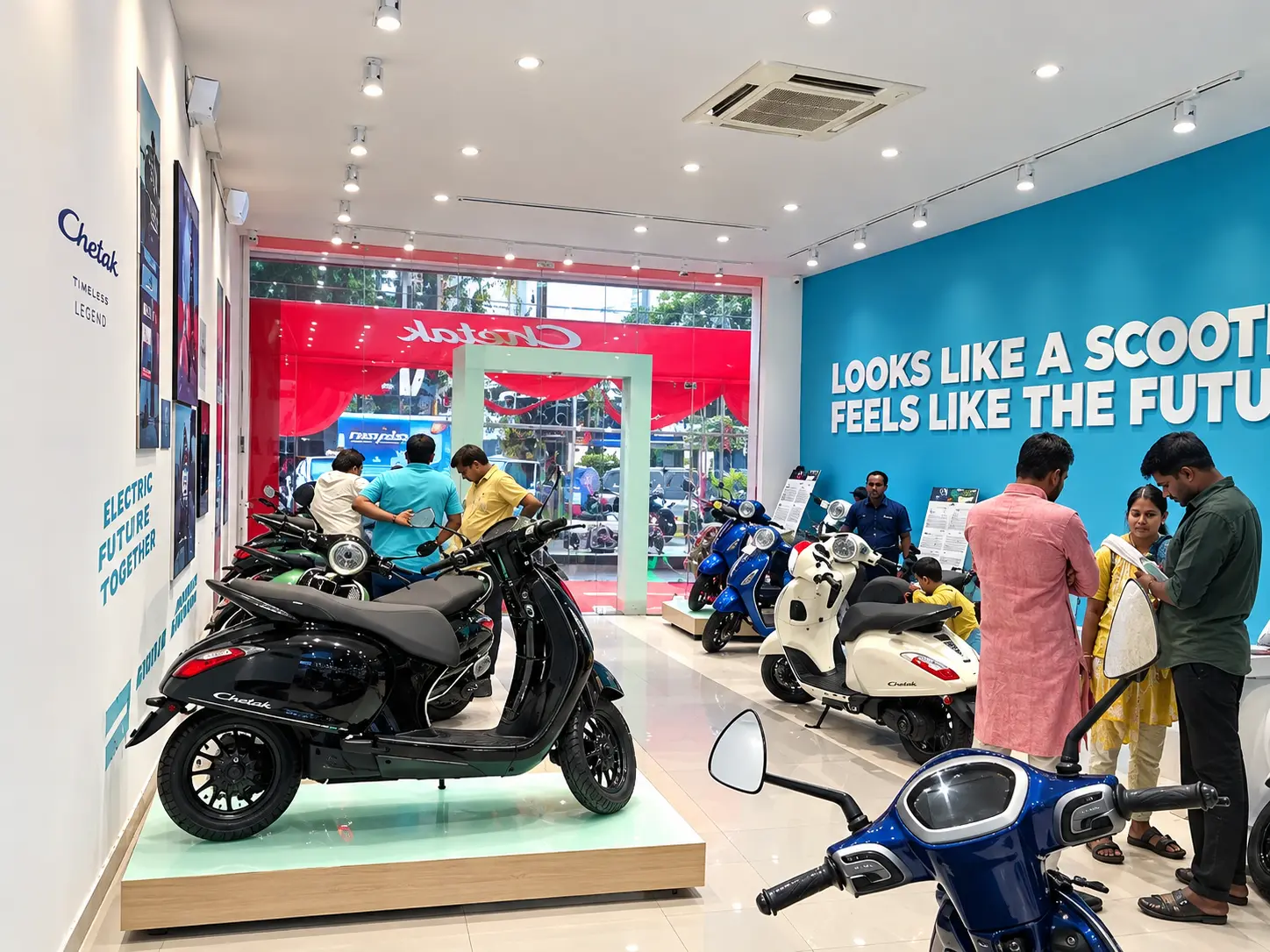Mangalam Bajaj premium dealership showroom