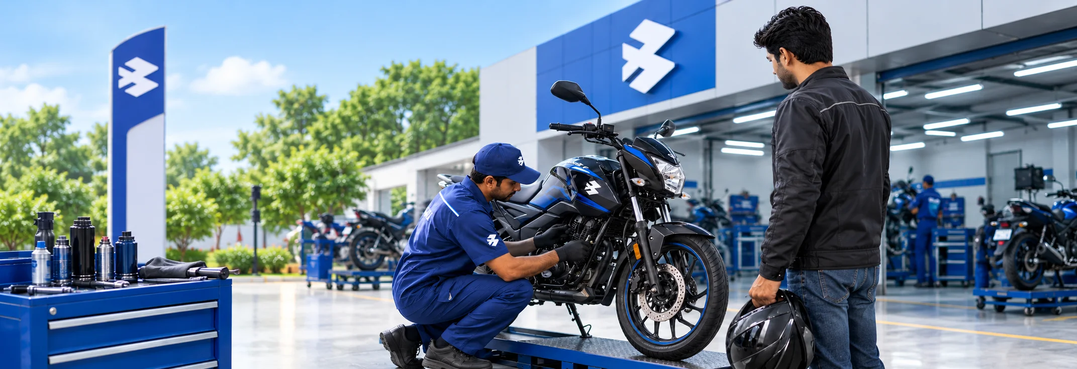 Bajaj motorcycle service at Mangalam Bajaj